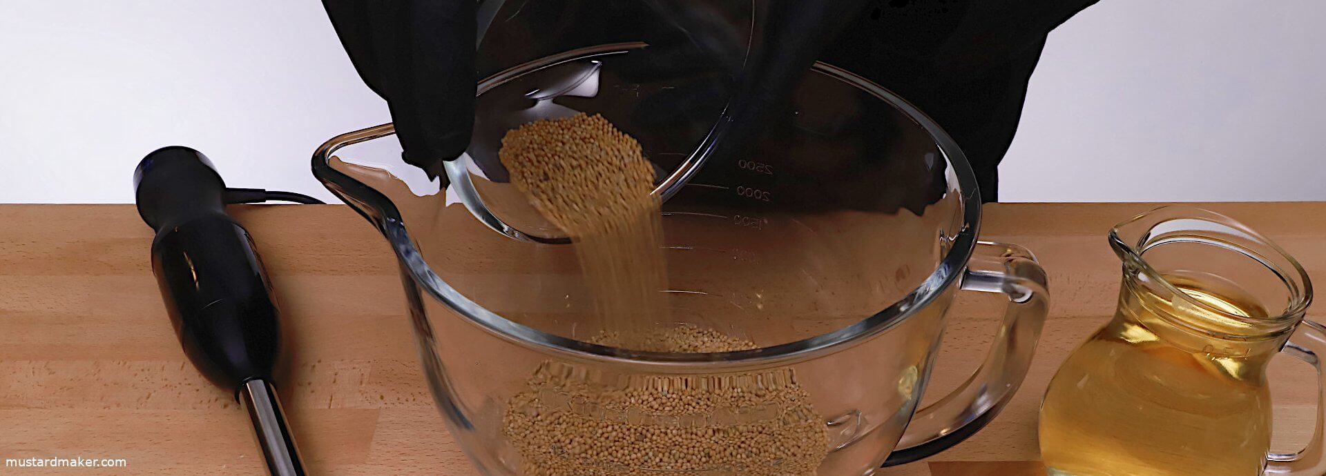 Step 1: Place the mustard seeds in a large bowl.